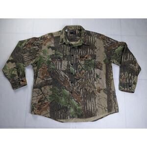Vtg Rattlers Realtree Camo 2XL Heavyweight Cotton Flannel Shirt USA Hunting XXL